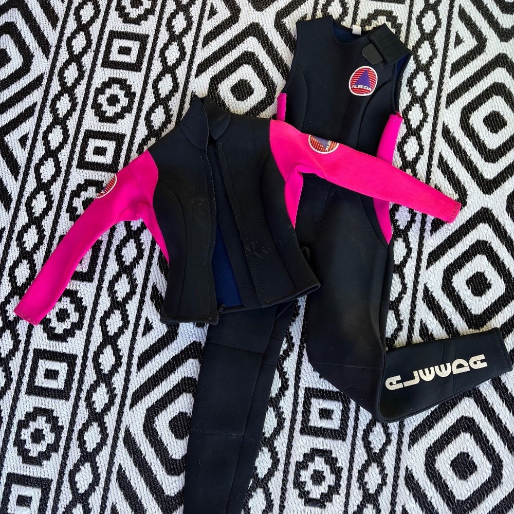 Women's Pink and Black Wetsuit